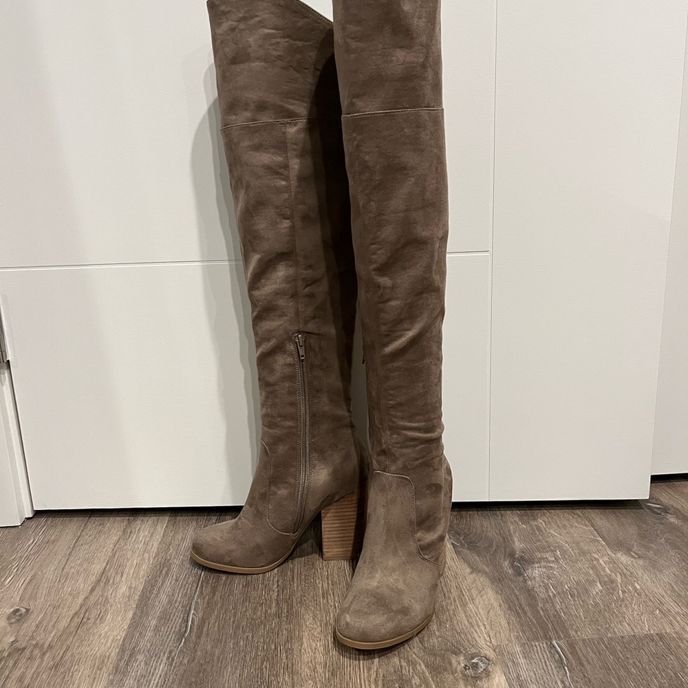 Call It Spring Taupe Over-the-Knee Boots